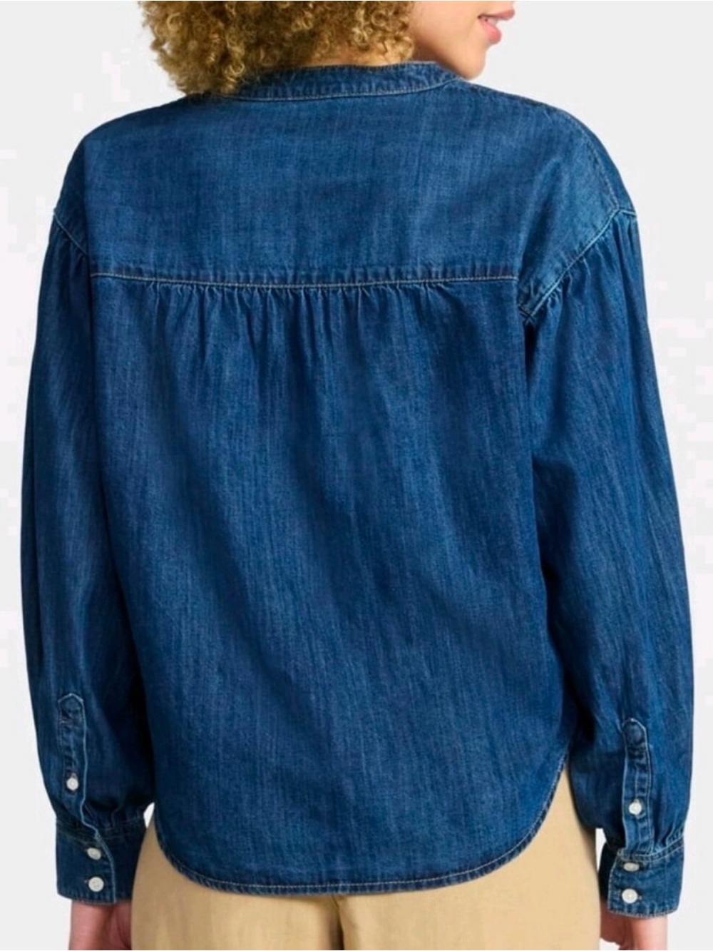 TIME AND TRU Denim Popover Top XL 27” p2p Indigo NWOT - Picture 7 of 10